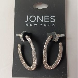 Jones New york oval Hoop Rhinestones Earrings